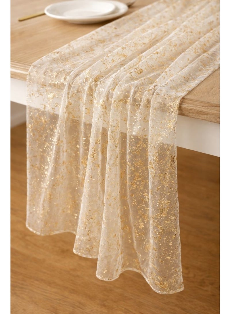 Sheer Gold Foil Table Runner Elegant Party & Dining Table Decor - Image 4